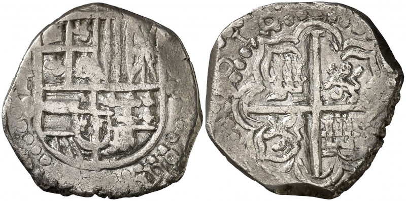 1618. Felipe III. Potosí. T (Juan Ximénez de Tapia). 4 reales. (Cal. 247) (Kr. 9...