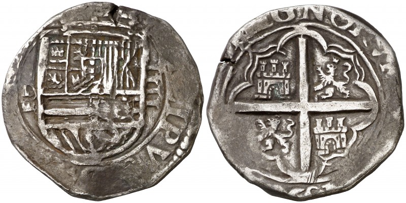 159(9). Felipe III. Valladolid. D. 4 reales. (Cal. 309). 13,40 g. Tipo "OMNIVM"....