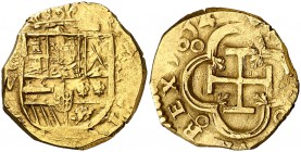 1614. Felipe III. (Sevilla). V. 2 escudos. (Cal. 44). 6,73 g. MBC+.