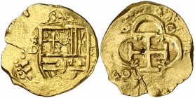 (1)61(-). Felipe III. Sevilla. D. 2 escudos. (Cal. tipo 20). 6,68 g. MBC+.