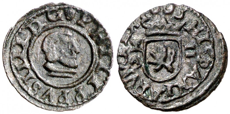1663. Felipe IV. Cuenca. 2 maravedís. (Cal. 1348). 0,41 g. Escasa. MBC+.