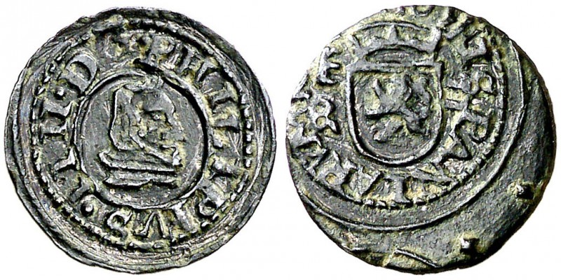 (16)63. Felipe IV. Segovia. . 2 maravedís. (Cal. 1561). 0,49 g. Acuñación despla...
