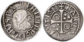 1633. Felipe IV. Barcelona. 1/2 croat. (Cal. 1134) (Cru.C.G. 4419c var) (Badia 1089). 1,36 g. Ex Colección Ègara, 26/04/2017, nº 788. Rara. MBC.