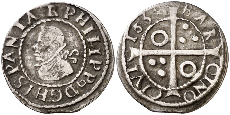 1638. Felipe IV. Barcelona. 1 croat. (Cal. 980) (Cru.C.G. 4414i). 3,03 g. Escasa...