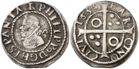 1638. Felipe IV. Barcelona. 1 croat. (Cal. 980) (Cru.C.G. 4414i). 3,03 g. Escasa. MBC/MBC+.