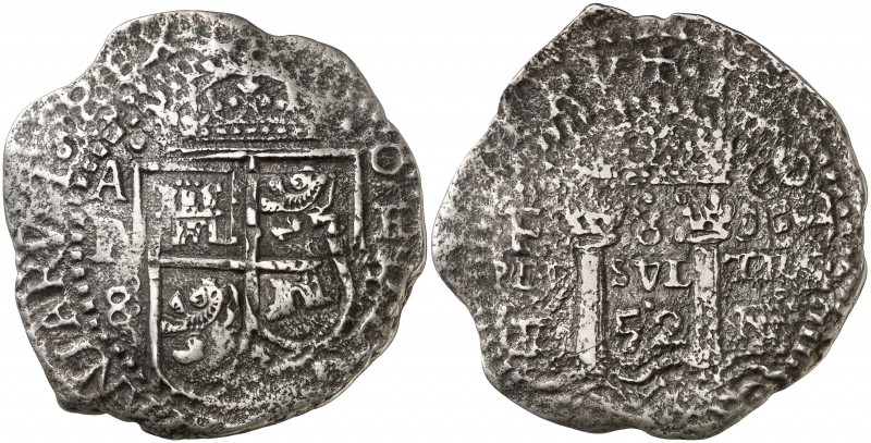 1652. Felipe IV. Potosí. E. 8 reales. (Cal. (404) sólo la cataloga como "tipo Re...