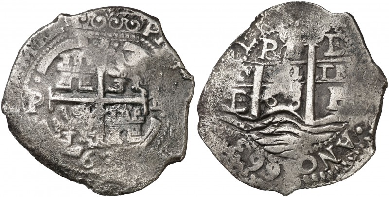 1663. Felipe IV. Potosí. E. 8 reales. (Cal. 452) (Paoletti 291 var). 24,41 g. Tr...