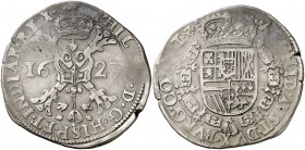 1627. Felipe IV. Arras. 1 patagón. (Vti. 1099) (Vanhoudt 645.AR) (Van Gelder & Hoc 327-7, falta fecha). 27,65 g. Rara. MBC-.