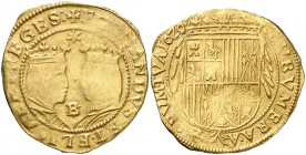 1629. Felipe IV. Barcelona. 1 trentí. (Cal. 220) (Cru.C.G. 4408h). 7 g. Estrella de seis puntas, punto y B sobre estrella entre los bustos. Acuñación ...