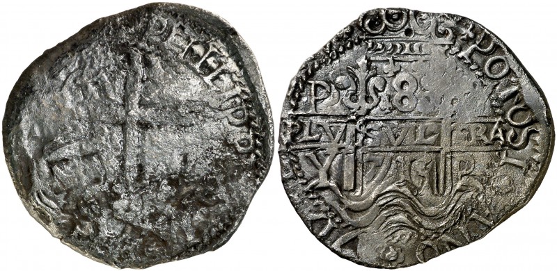 1715. Felipe V. Potosí. Y. 8 reales. (Cal. 816) (Lázaro 259). 21,97 g. Redonda. ...