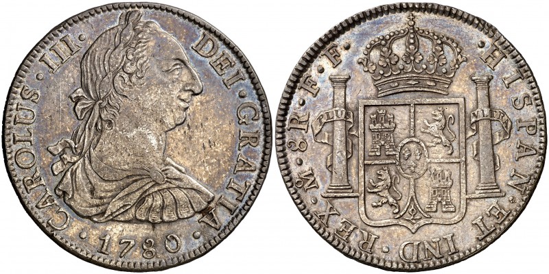 1780. Carlos III. México. FF. 8 reales. (Cal. 930). 26,95 g. Leves marquitas. Be...