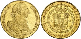 1785. Carlos III. Madrid. DV. 4 escudos. (Cal. 310). 13,42 g. Parte de brillo original. MBC+.