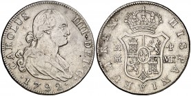 1792. Carlos IV. Madrid. MF. 4 reales. (Cal. 825). 13,47 g. MBC-/MBC.