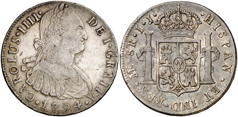 1794. Carlos IV. Lima. IJ. 8 reales. (Cal. 648). 27 g. MBC/MBC+.