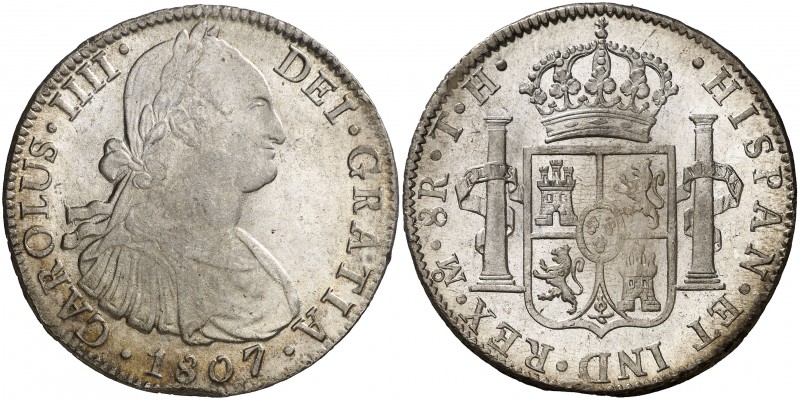 1807. Carlos IV. México. TH. 8 reales. (Cal. 707). 26,92 g. Golpe en borde. (S/C...