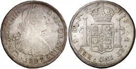 1797. Carlos IV. Potosí. PP. 8 reales. (Cal. 720). 26,76 g. Escasa. MBC/MBC+.