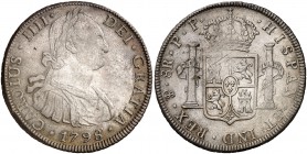 1798. Carlos IV. Potosí. PP. 8 reales. (Cal. 721). 27,01 g. Buen ejemplar. MBC+.
