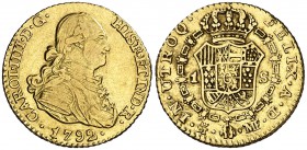 1792. Carlos IV. Madrid. MF. 1 escudo. (Cal. 491). 3,34 g. MBC-/MBC.