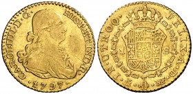 1797. Carlos IV. Madrid. MF. 1 escudo. (Cal. 496). 3,41 g. BC+/MBC-.