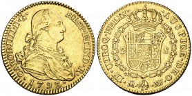 1793. Carlos IV. Madrid. MF. 2 escudos. (Cal. 326). 6,67 g. MBC/MBC+.