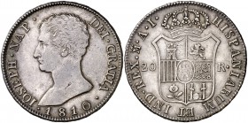 1810. José Napoleón. Madrid. AI. 20 reales. (Cal. 25). 26,58 g. EBC-.