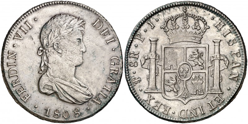 1808. Fernando VII. Potosí. PJ. 8 reales. (Cal. 599). 27 g. MBC+/EBC-.