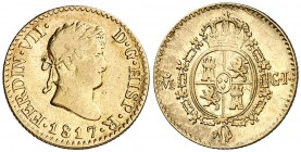 1817. Fernando VII. Madrid. GJ. 1/2 escudo. (Cal. 360). 1,68 g. MBC/MBC+.