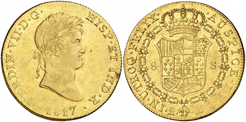 1817. Fernando VII. Madrid. GJ. 8 escudos. (Cal. 32) (Cal.Onza 1238). 26,99 g. G...