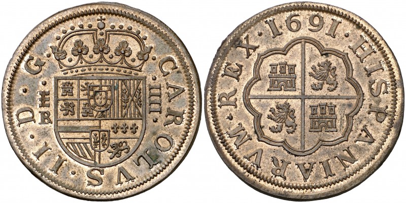 s. XIX (1691). Segovia. 4 reales. 14,96 g. Prueba de la Escuela de Grabadores. B...