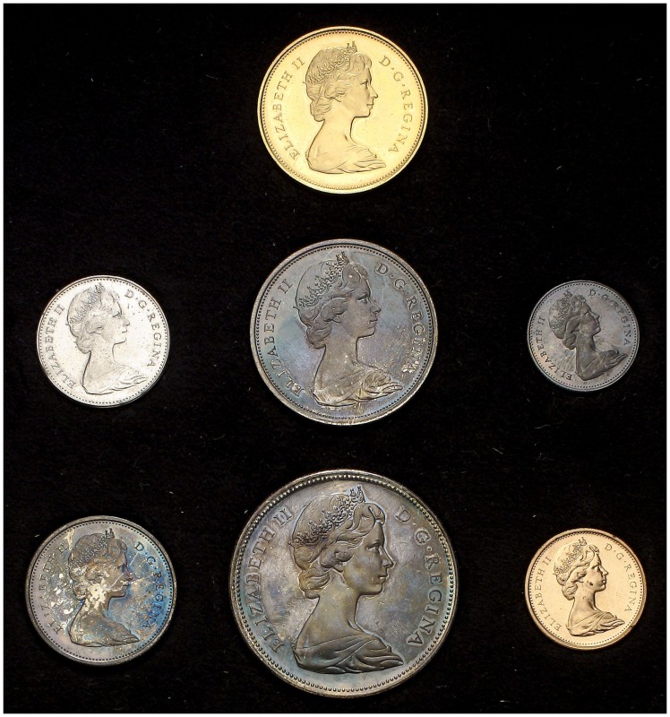 1967. Canadá. Isabel II. 1, 5, 10, 25 y 50 centavos, 1 y 20 dólares (AU). (Kr. P...