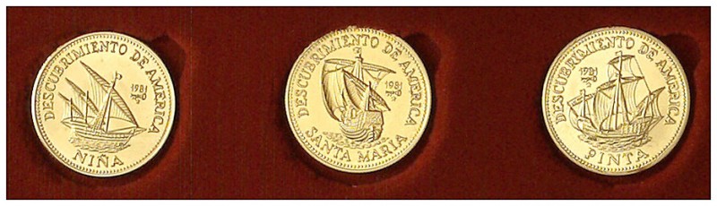 1981. Cuba. 100 pesos (tres). (Fr. 11 a 13) (Kr. 85 a 87). AU. Descubrimiento de...