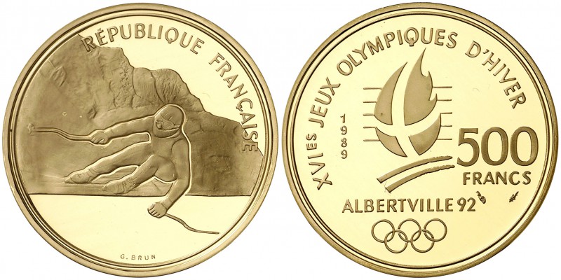1989. Francia. Monnaie de París. 500 francos. (Fr. 612) (Kr. 973). 17 g. AU. XVI...