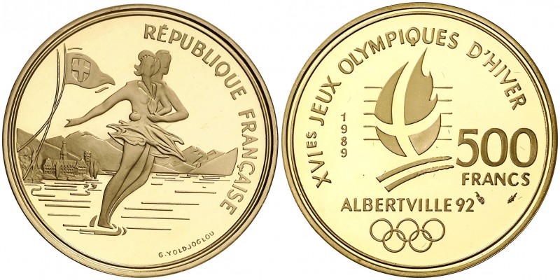 1989. Francia. Monnaie de París. 500 francos. (Fr. 613) (Kr. 974). 17 g. AU. XVI...