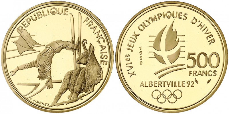 1990. Francia. Monnaie de París. 500 francos. (Fr. 616) (Kr. 987 var. por rev.)....