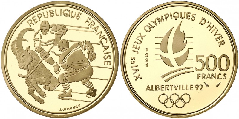1991. Francia. Monnaie de París. 500 francos. (Fr. 618) (Kr. 997). 17 g. AU. XVI...