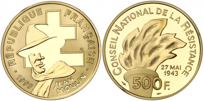 1993. Francia. Monnaie de París. 500 francos. (Fr. 645) (Kr. 1028). 17 g. AU. Je...