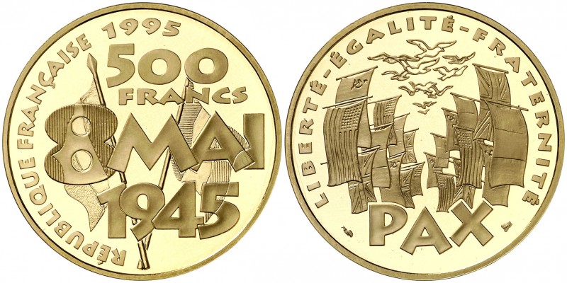 1995. Francia. Monnaie de París. 500 francos. (Fr. 679) (Kr. 1117). 17 g. AU. 8 ...