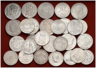 Alemania Oriental. 5 (dieciocho), 10 (diez) y 20 marcos (nueve). Lote de 37 monedas conmemorativas distintas. S/C-/S/C.