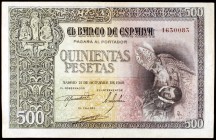 1940. 500 pesetas. (Ed. D45). 21 de octubre, El Entierro del Conde de Orgaz. Raro. MBC-.