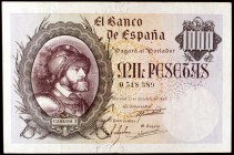 1940. 1000 pesetas. (Ed. D46). 21 de octubre, Carlos I. Raro. MBC-.