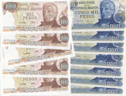 Argentina 1000 & 5000 pesos 1976,77 (12)
UNC Pick 304, 305.
