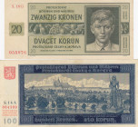Bohemia & Moravia 20 & 100 Kronen 1940, 44 (2)
VF Pick 6,9.