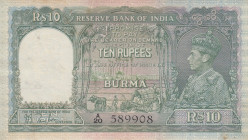 Burma 10 Rupees 1938
VF Pick 5.