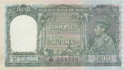 Burma 10 Rupees 1938
XF Pick 5.