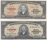 Cuba 20 Pesos 1958 & 1960 (2)
AU/UNC Pick 80b,c.