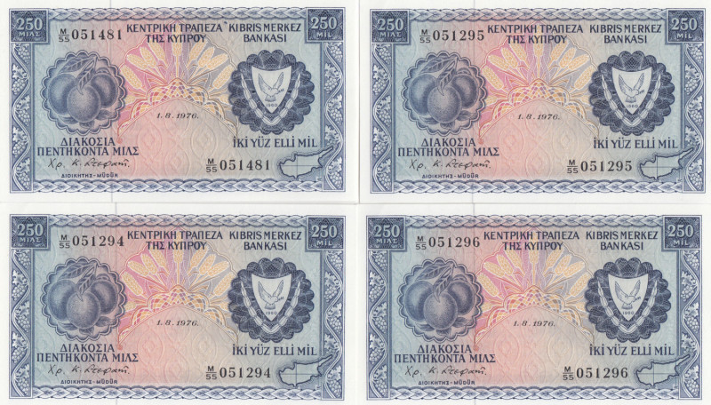 Cyprus 250 Mils 1976 (4)
UNC Pick 41c.