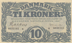 Denmark 10 Kroner 1947
UNC Pick 37c.