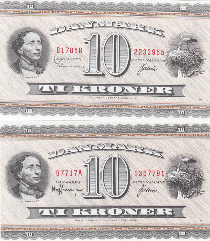 Denmark 10 Kroner 1970, 71 (2)
UNC Pick 44.