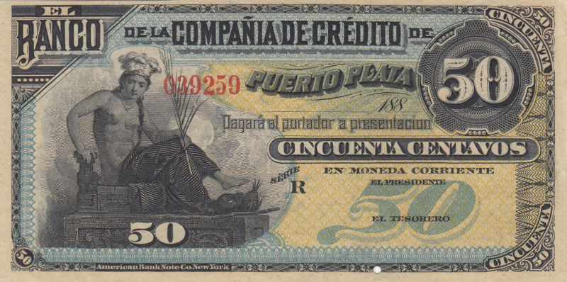 Dominican Republic 50 Centavos 188?
AU Pick S102r.