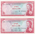 East Caribbean States 1 Dollar 1965 (2)
UNC Pick 13a,c.
